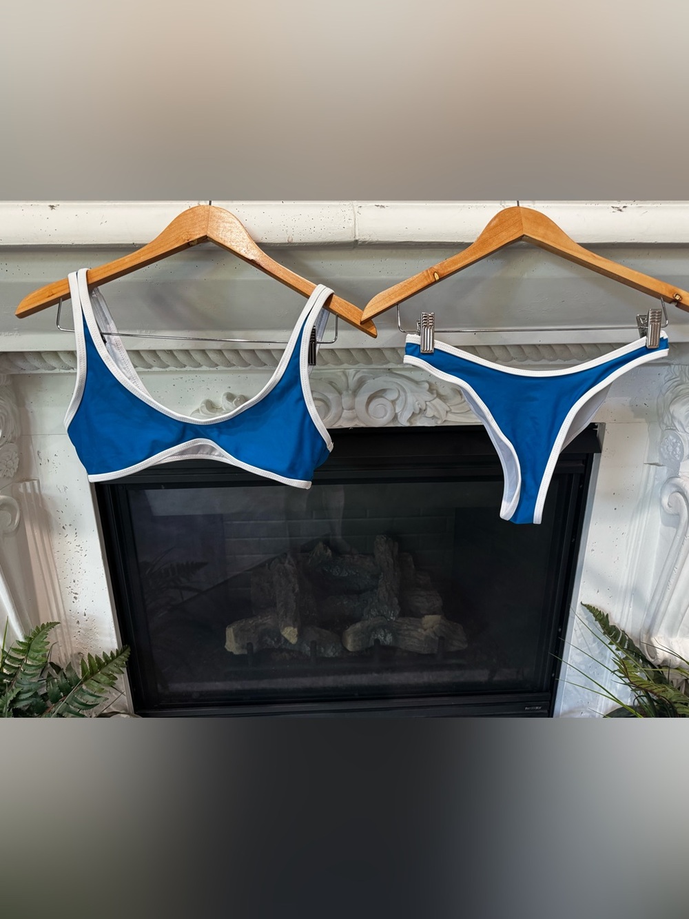 NWOT!!! Zaful Blue Bikini with White Trim